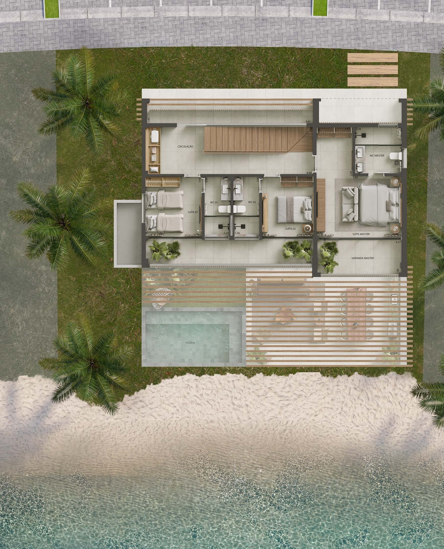 Planta Beach House, primeiro pavimento