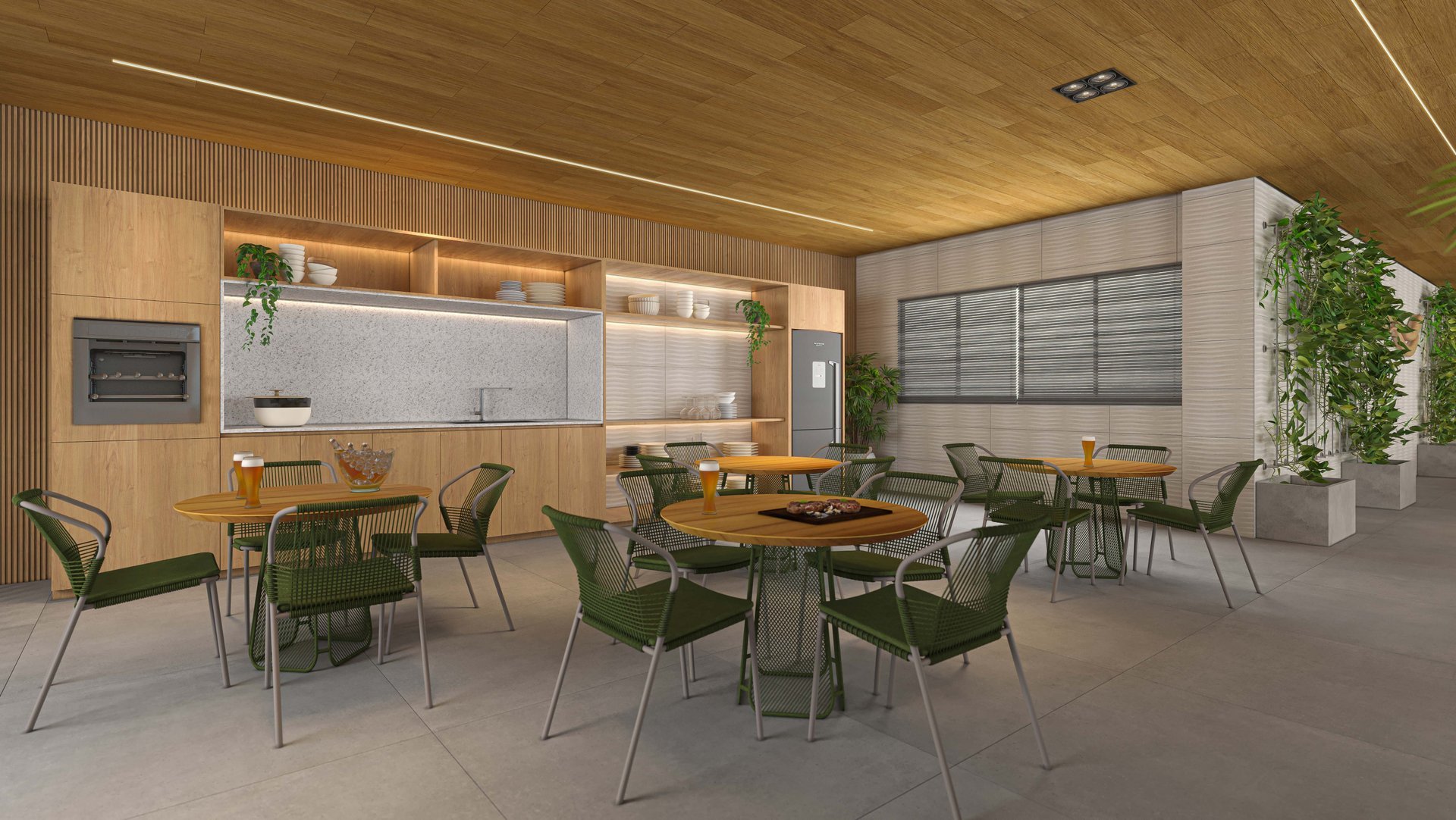 Lounge churrasco integrado ao deck