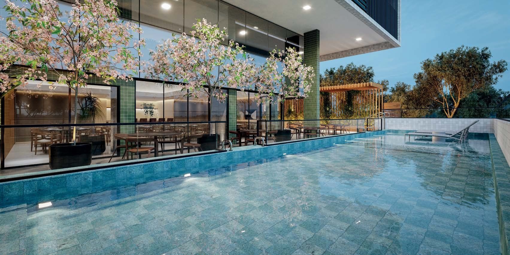 Piscina e terraço externo