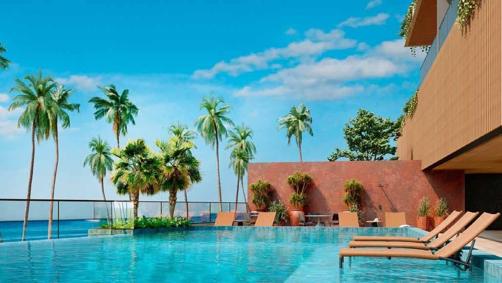 Piscina e área de lazer ao ar livre