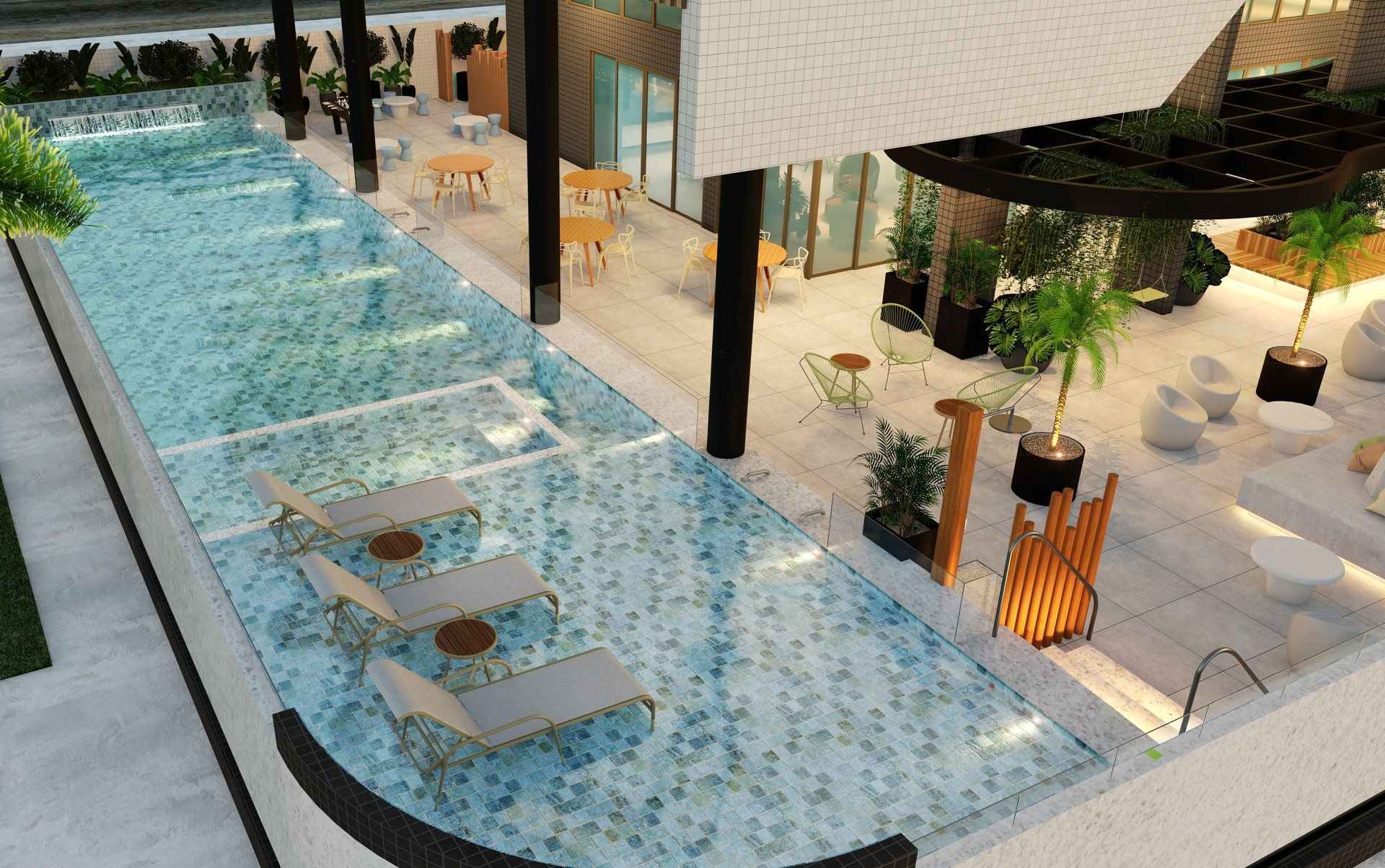 Piscina com prainha