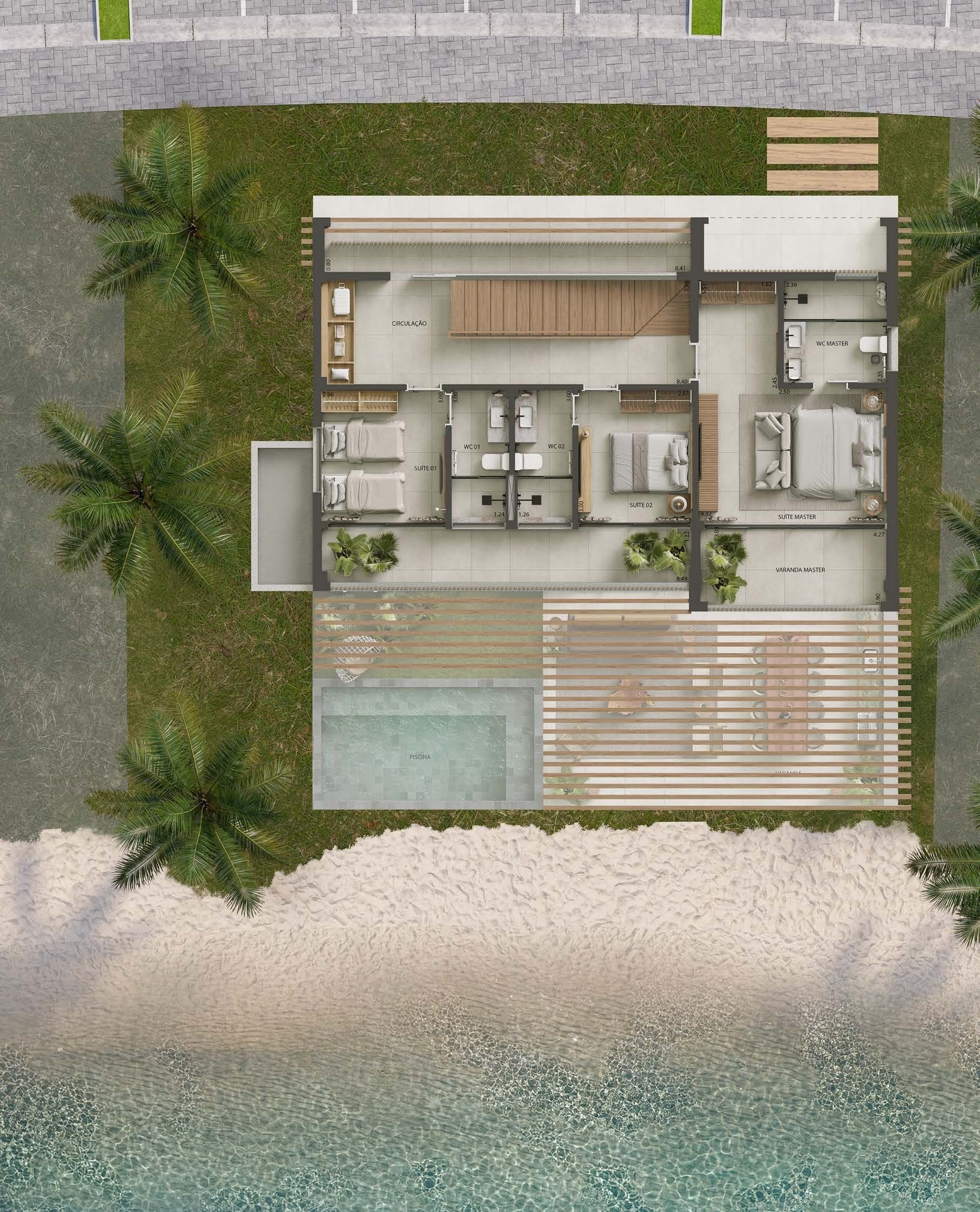 Planta Beach House, primeiro pavimento