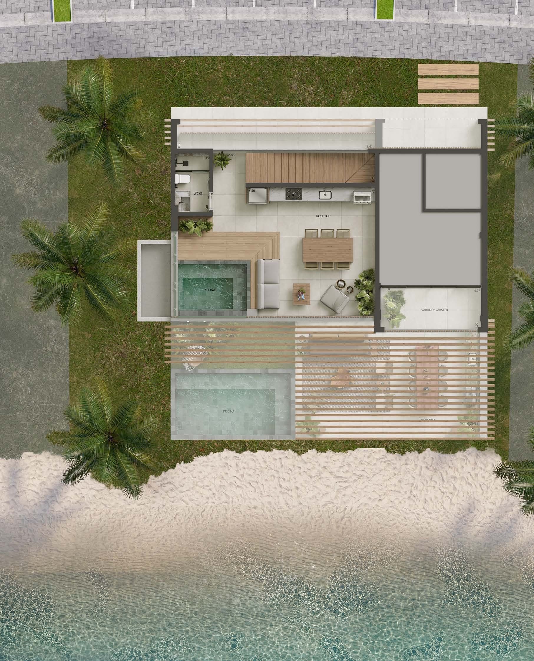 Planta Beach House, rooftop opcional com SPA