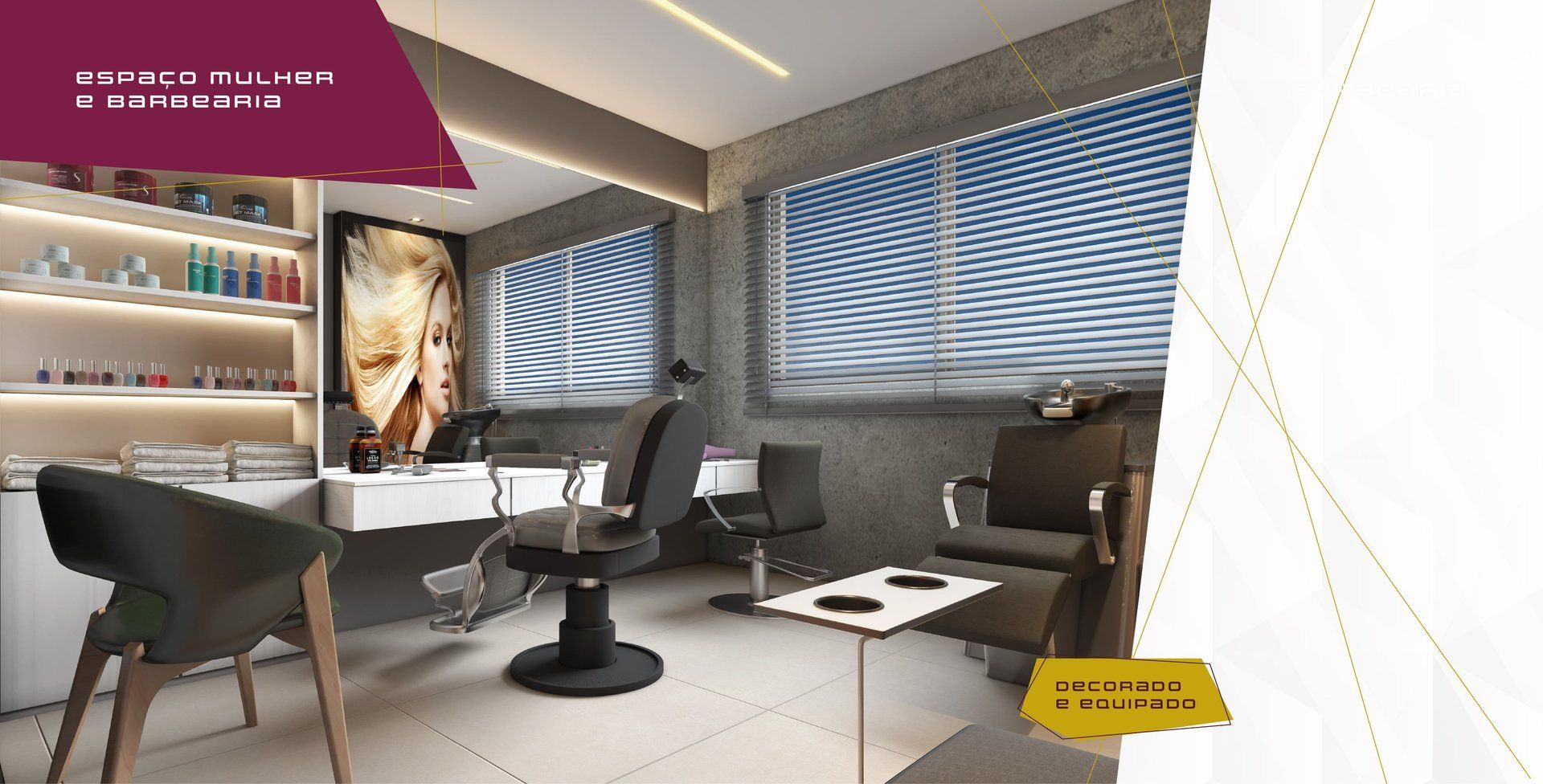 Espaço mulher e barbearia
