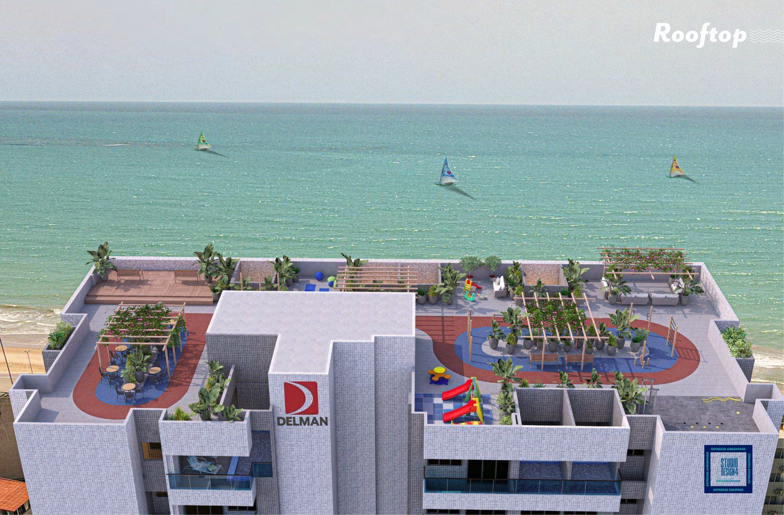 Rooftop com vista para o mar