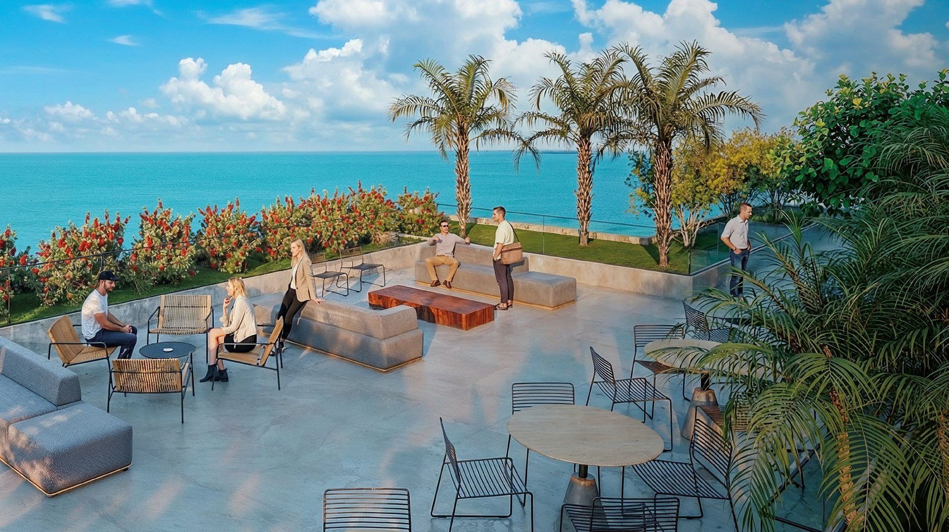 Rooftop garden com vista permanente para o mar