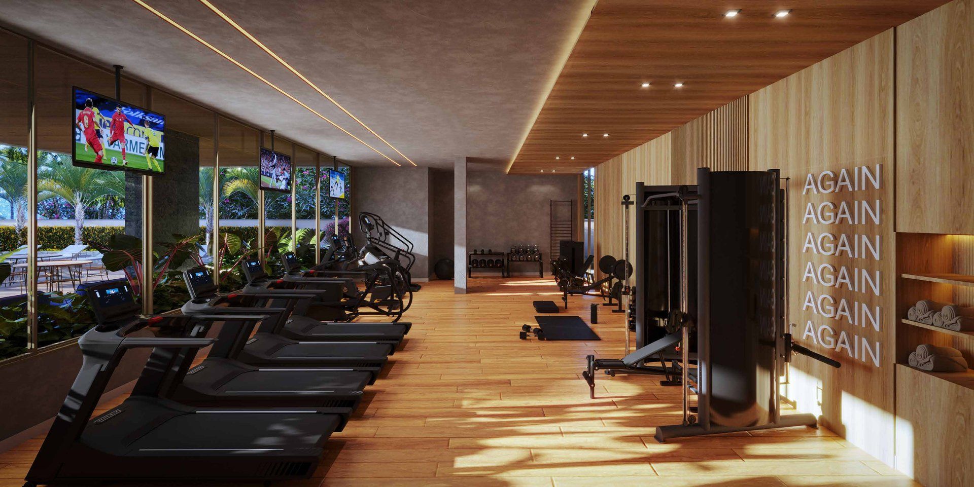 Ambiente fitness equipado