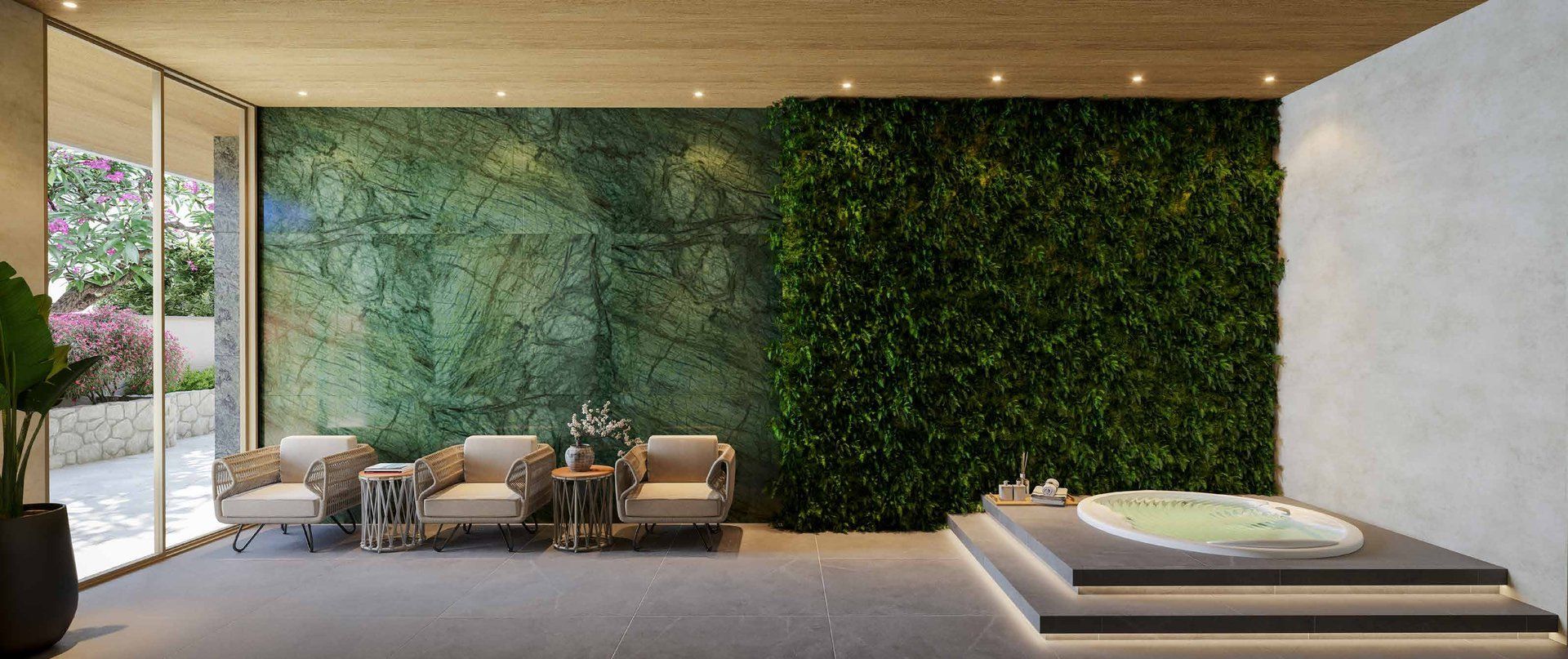 Spa com jardim vertical