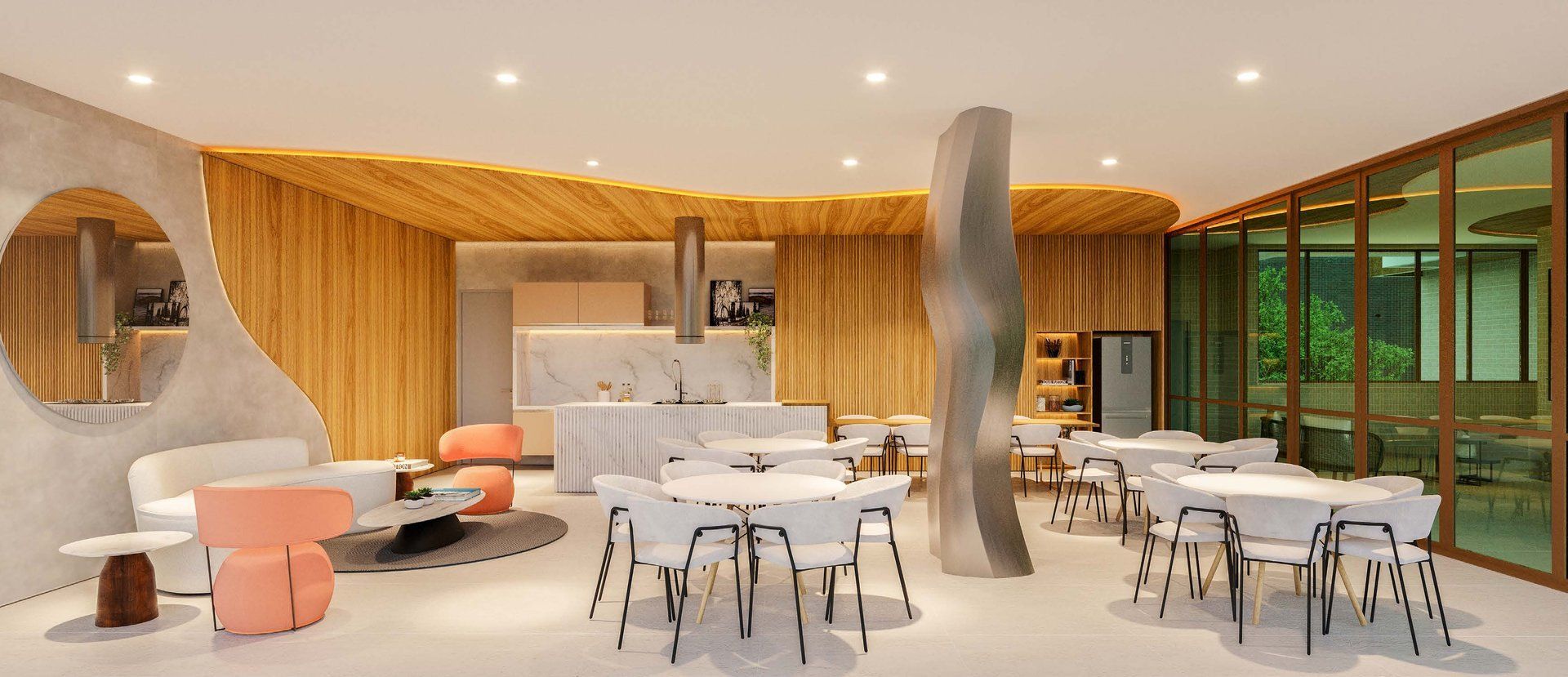 Lounge gourmet do pavimento de lazer