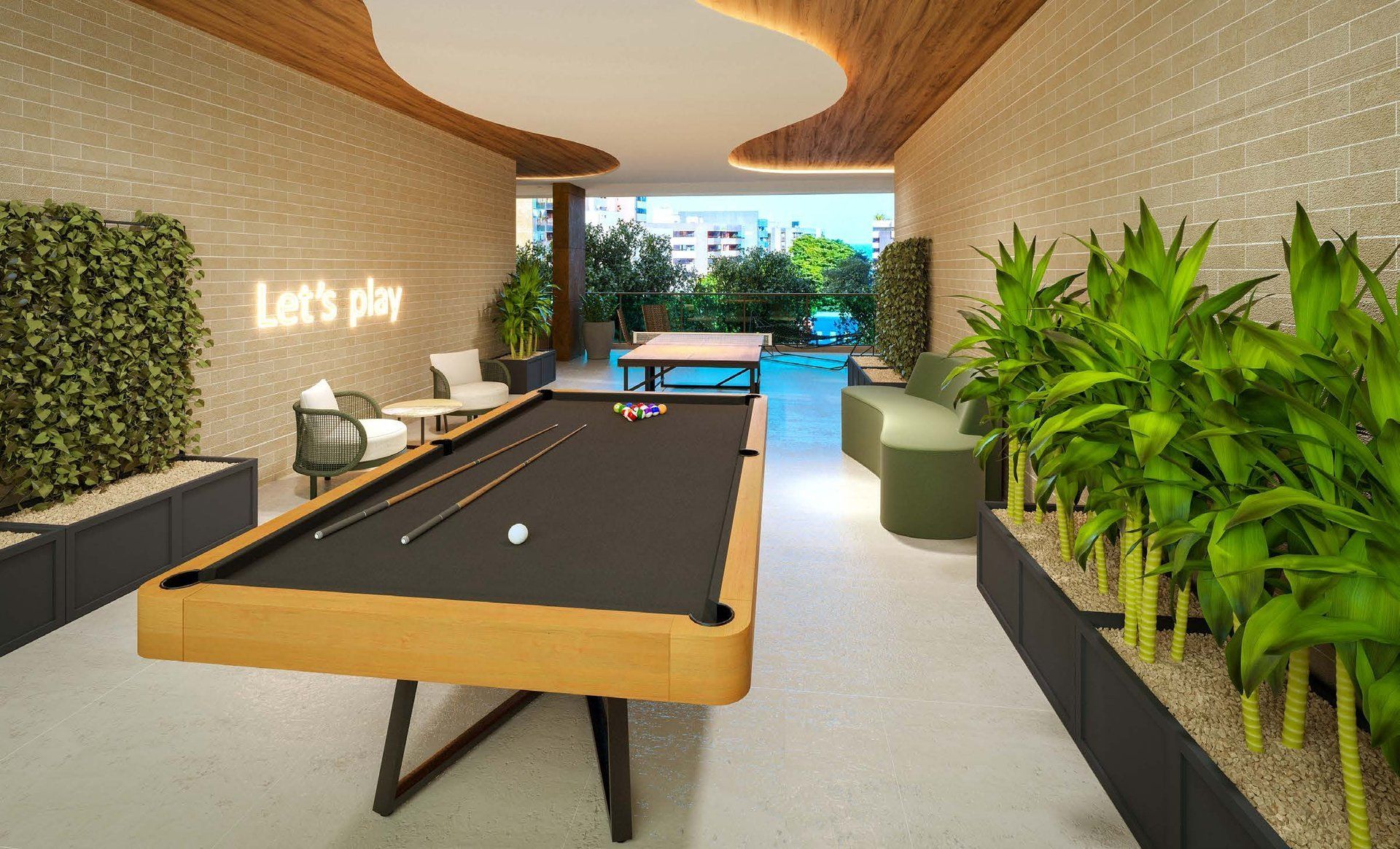 Lounge design com ambientação assinada