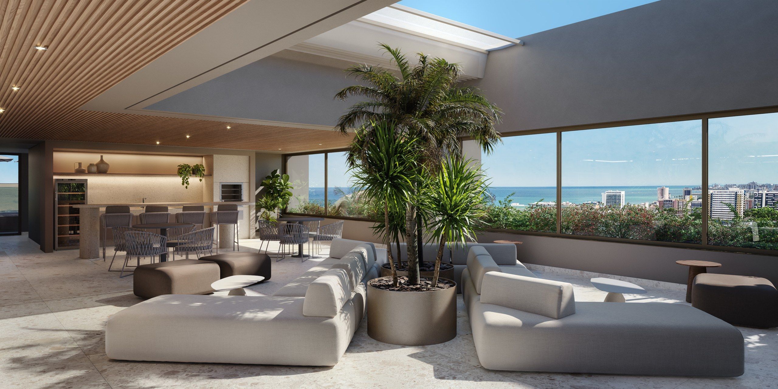 Gourmet externo no rooftop