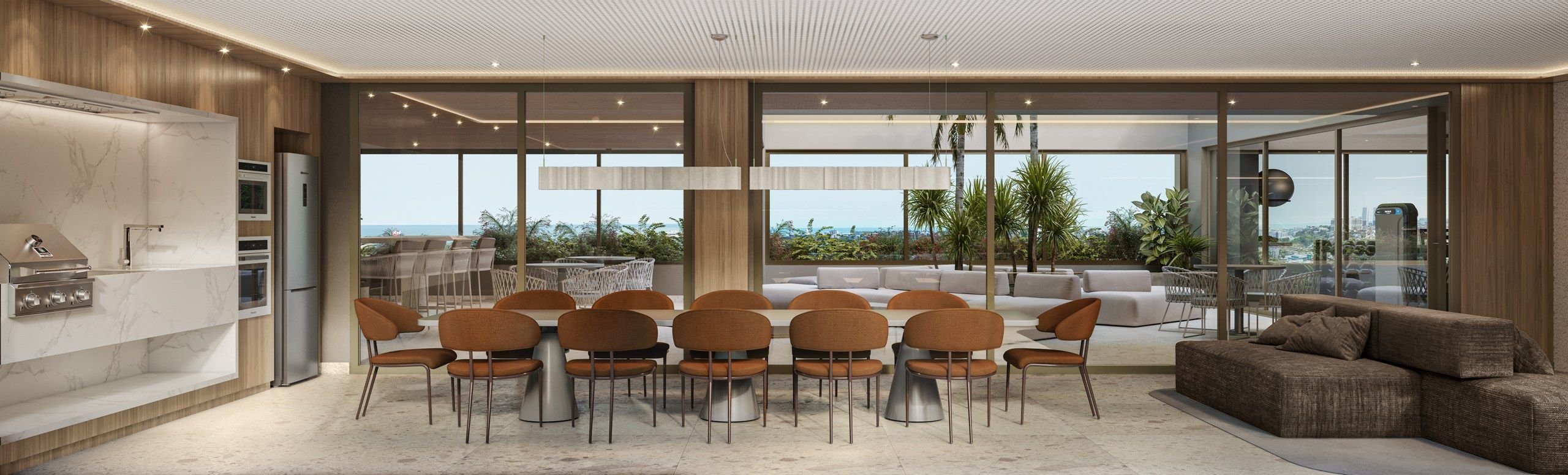 Gourmet interno no rooftop