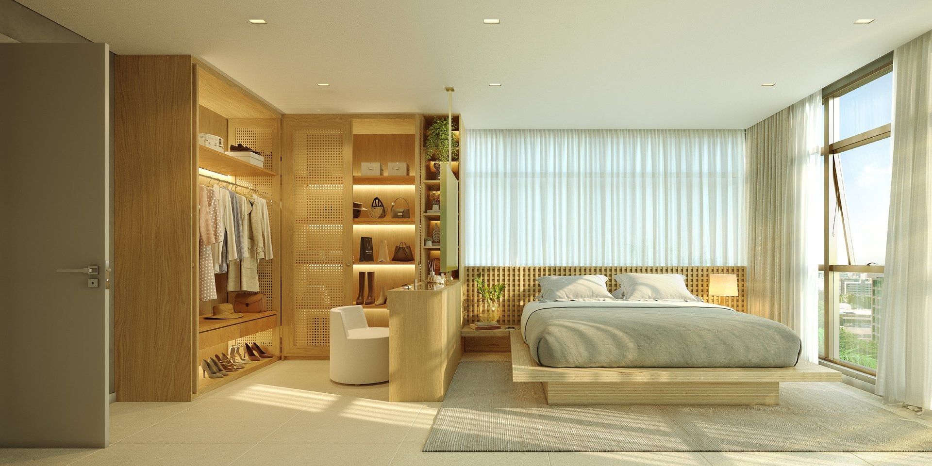 Suíte com closet do apartamento de 78 m²