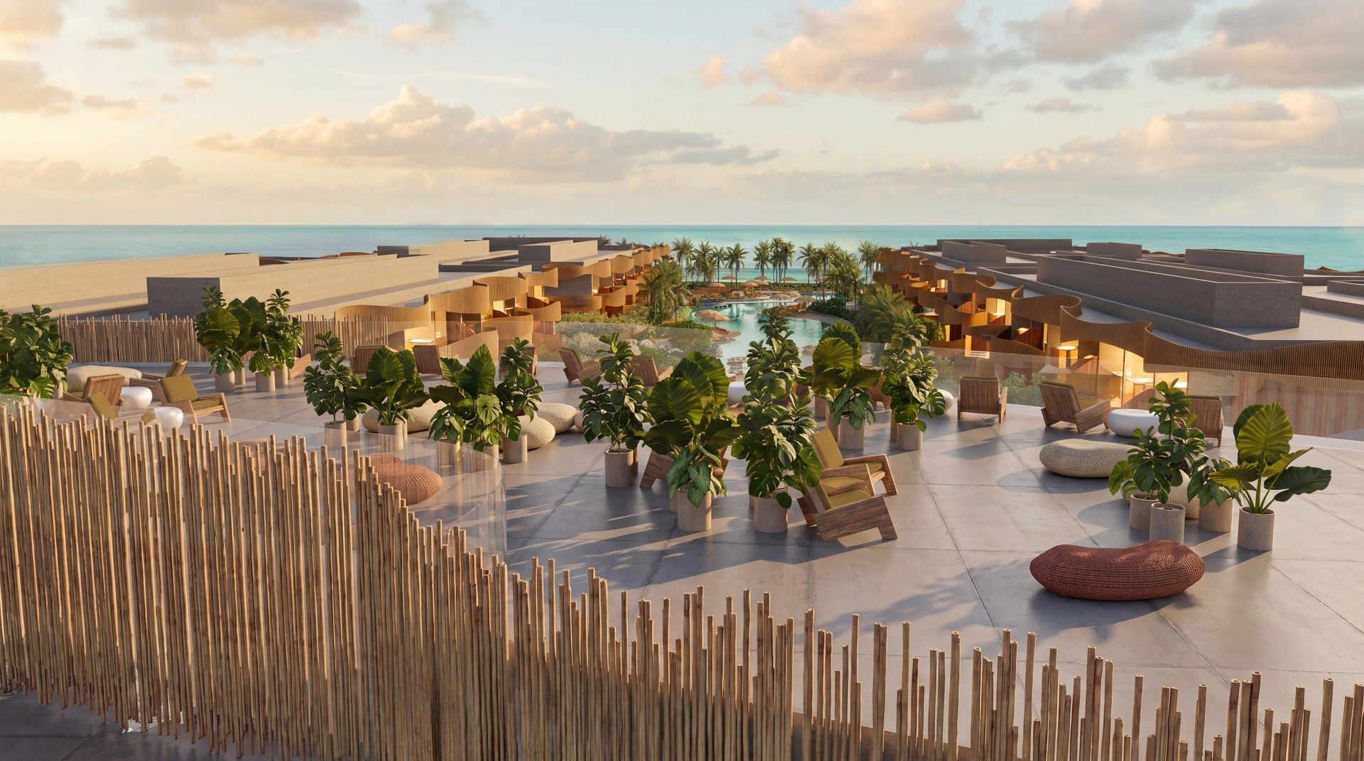Solarium rooftop, com vista para o mar