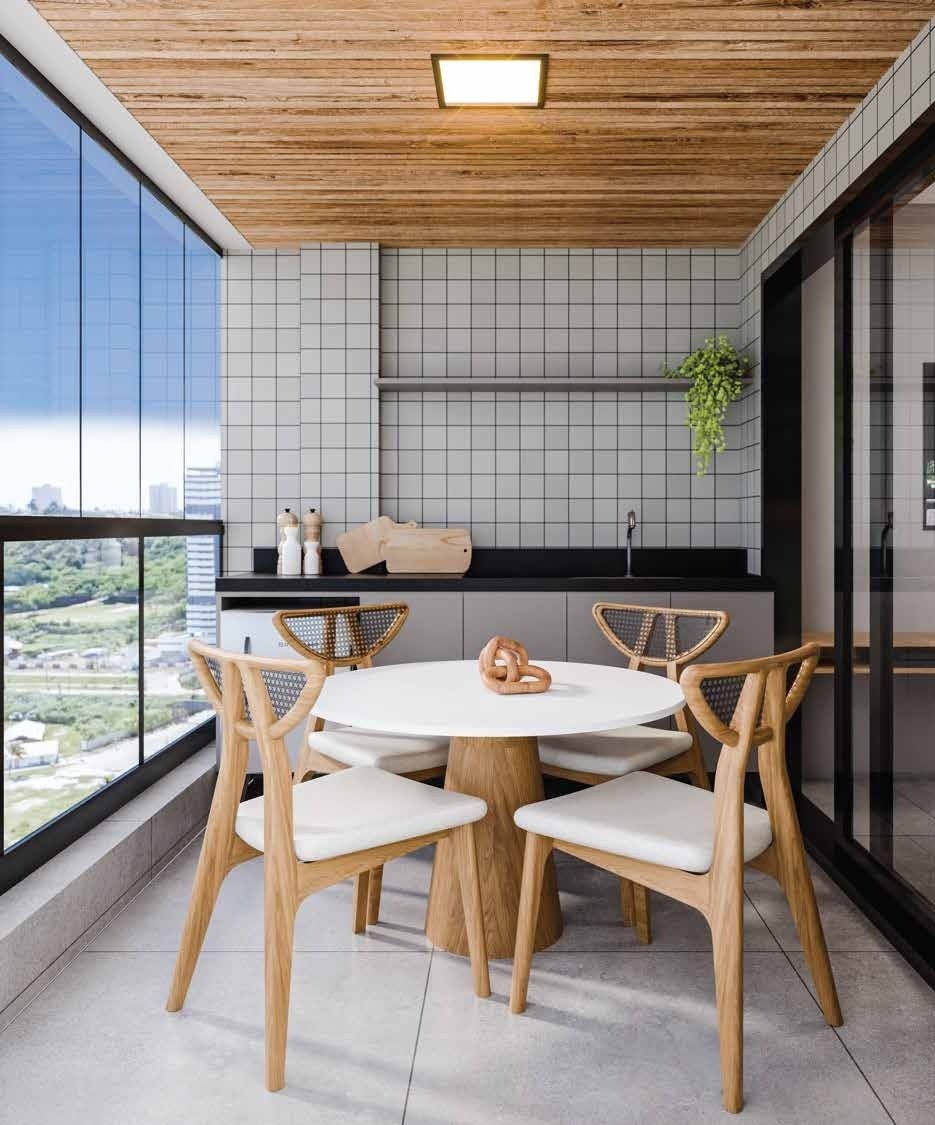 Ambientação do apartamento de 2 quartos (perspectiva ilustrada)
