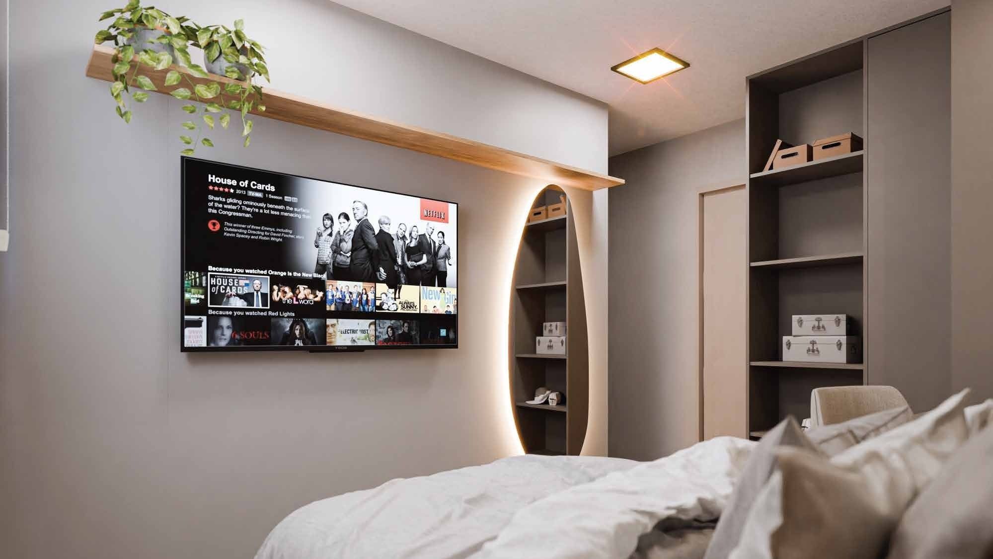 Ambientação do apartamento de 2 quartos (perspectiva ilustrada)